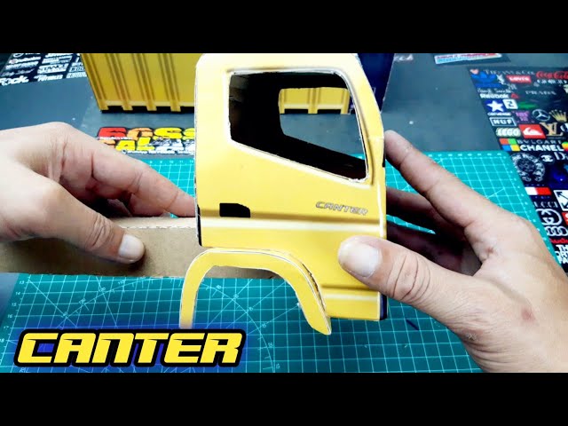 miniatur truk oleng canter standart || mainan truk oleng dari kardus | diy truck cardboard easy