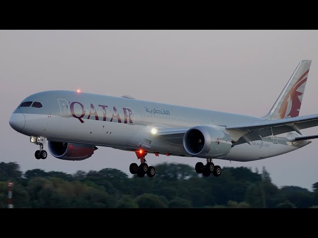 Manchester Airport Evening Arrivals On Runway 05R - A380 & 787