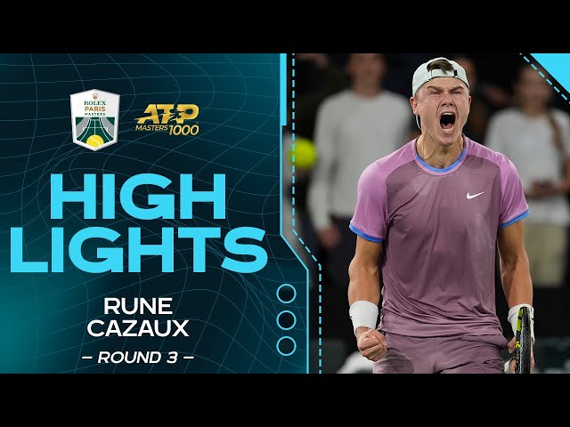 Rune v. Cazaux Round 3 Highlights | Rolex Paris Masters 2024