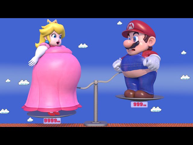 Fat Princess Peach Evolution: Super Sized Maze Rescue Compilation with Mario and Pacman