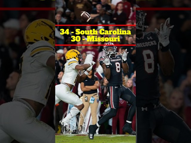 South Carolina Stuns Missouri in Thrilling 34-30 Comeback Victory!