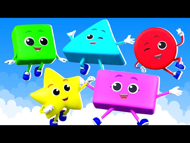 Five Little Shapes Jumping On The Bed Nursery Rhyme And Baby Songs - Live