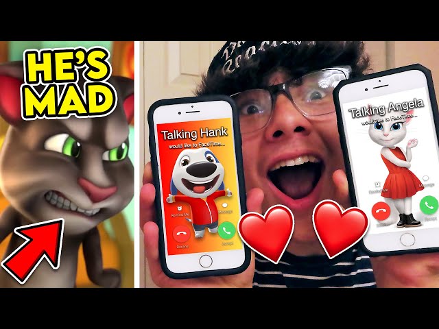 DO NOT FACETIME TALKING ANGELA AND TALKING HANK!! *TALKING TOM GOT MAD*