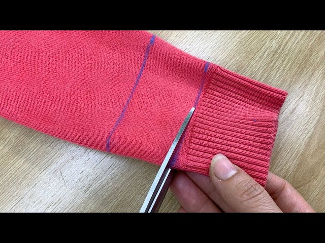 The Easy Way to Shorten Sweater Sleeves that are too Long👍🔥Great Idea!