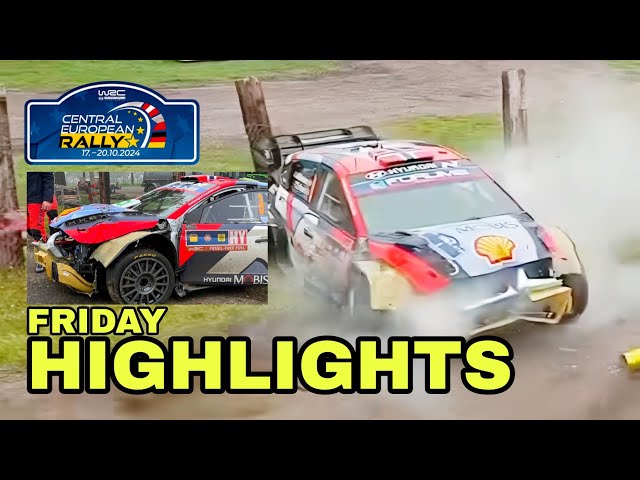 BIG CRASH | FRIDAY HIGHLIGHTS WRC CENTRAL EUROPEAN RALLY 2024