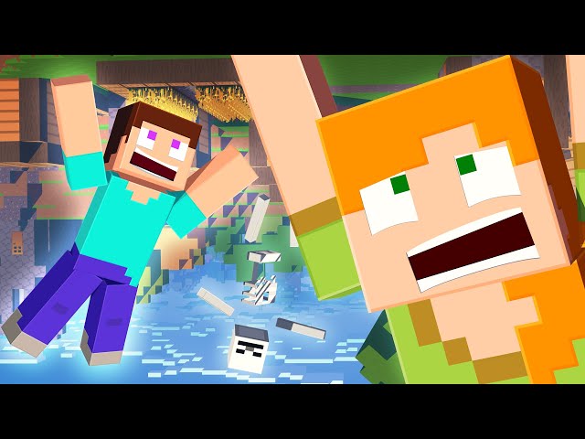 ALEX DELETE'S GRAVITY! Minecraft Animation - Alex and Steve Life