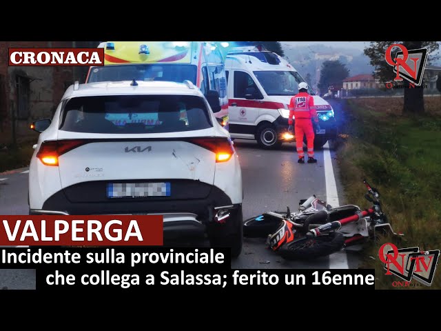 VALPERGA – Incidente sulla provinciale che collega a Salassa; ferito un 16enne