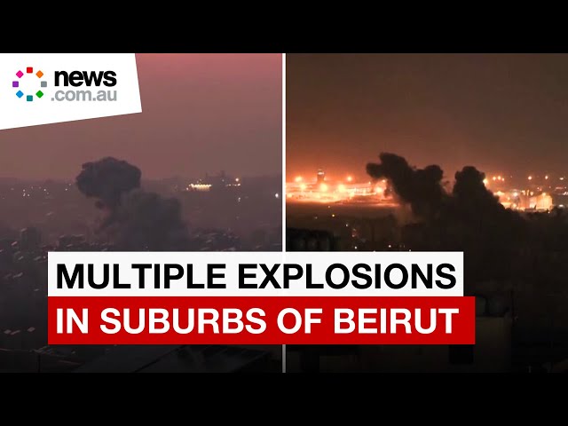 Explosions ring out after Israeli strikes on Beirut suburbs