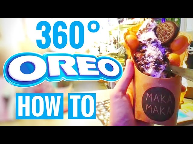 360 VR video How to make OREO Egg Waffle Ice Cream Hong Kong