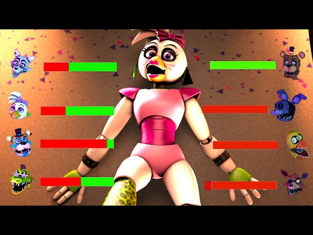 Top 5 SECURITY BREACH vs FNaF Fight Animations WITH Healthbars