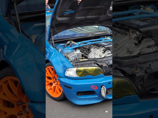 Turner motorsports equipped e46 bmw m3 race car cold start and rev at cars and coffee