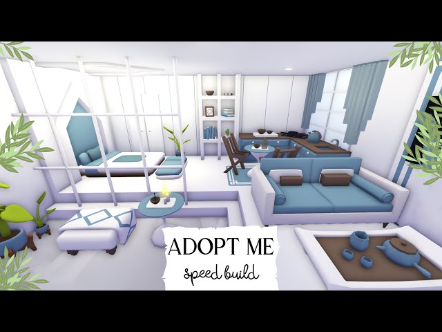 Matte Baby Blue Tiny House Speed Build 💙 Roblox Adopt Me