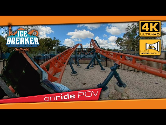 Ice Breaker: 🙃 4K Front Row POV, Full Speed, No Regrets! Roller Coaster SeaWorld Orlando