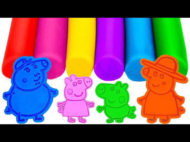 Create Peppa Pig Family with Play Doh Molds | Best Learn Colors | Preschool Toddler Learning Video