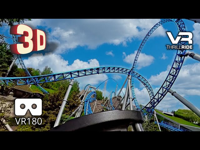 3D insane VR Epic Roller Coaster Ride on BLUE FIRE Megacoaster in 3D VR180 Europa Park Germany