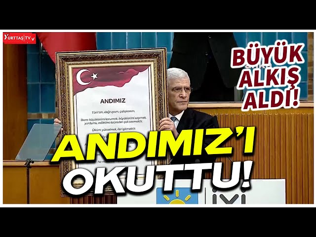 Müsavat Dervişoğlu İYİ Parti milletvekillerine Andımız'ı okuttu! Büyük alkış aldı!