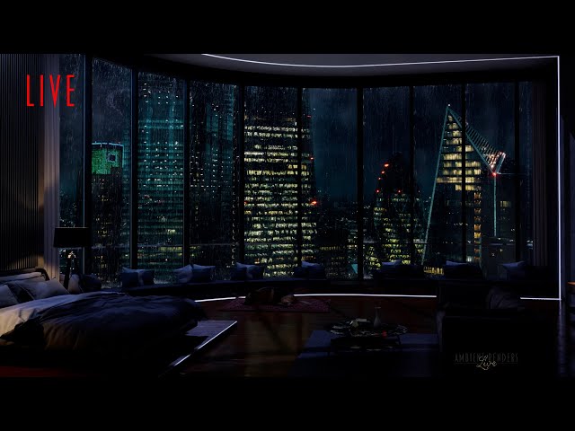 A Beautiful London Apartment 24/7 LiveStream | Rain On Window Sound For Sleeping