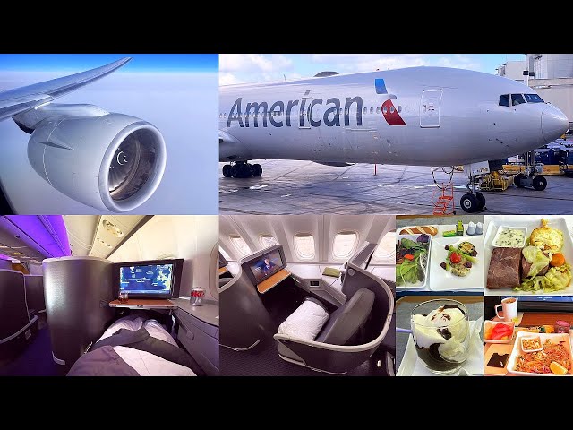 American Airlines Flagship Business Class Boeing 777-200ER London Heathrow - Philadelphia