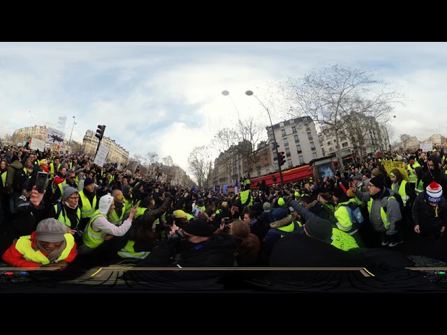 Acte 12 Gilets Jaunes: Jérôme Rodrigues et Ramous acclamés 4k 360°