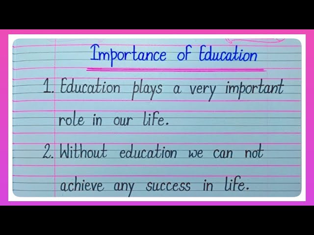 10 Lines Essay On Importance Of Education In English l Essay On Importance Of Education l Essay l