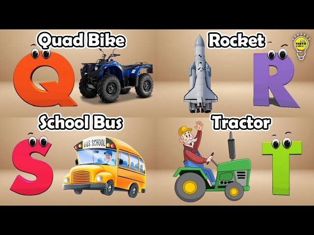 Vehicles Alphabet Song for kids | Vehicle ABC Song | Phonics for Kids | Alphabet Letters, Baby