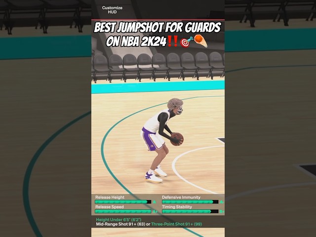 BEST JUMPSHOT on NBA 2K24 for 6’4 under builds‼️✅🎯☄️#nba2k24