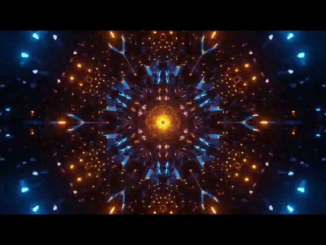 Star Ride Tunnel Loop Blue Orange 4K