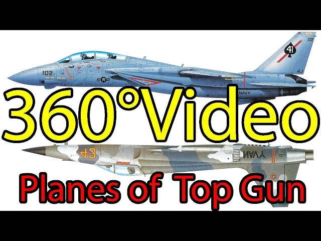 360° Video | Planes of TOP GUN | F14 and the bad guys plane (F-5 Tiger II)