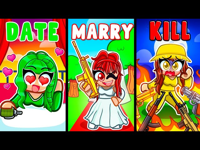 KISS, MARRY, KILL with My CRUSH in Roblox Rivals!