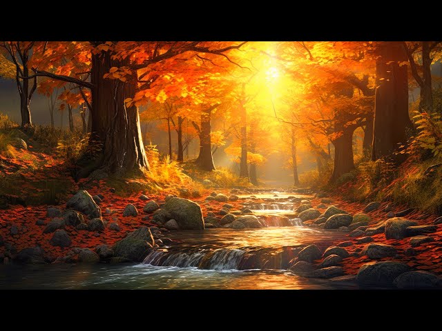 Relaxing Piano Music for Stress Relief, 24/7 Enchanting Autumn Nature Scenes "Leaves, Autumn Forest"