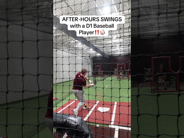 AFTER-HOURS SWINGS with a D1 Baseball Player‼️⚾️ #baseball #collegebaseball #d1 #d1baseball #hitting