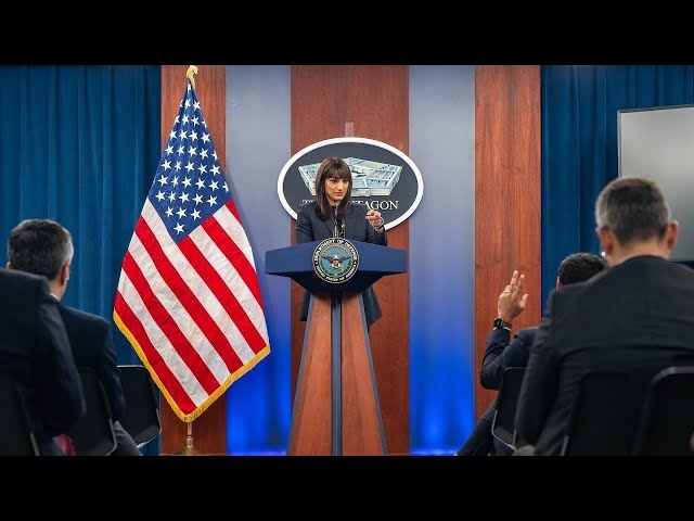 Deputy Pentagon Press Secretary Sabrina Singh holds a news briefing at the Pentagon.