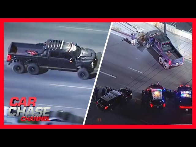 Full Car Chase:  Highway patrol chases Ford VelociRaptor truck through Hollywood | Car Chase Channel