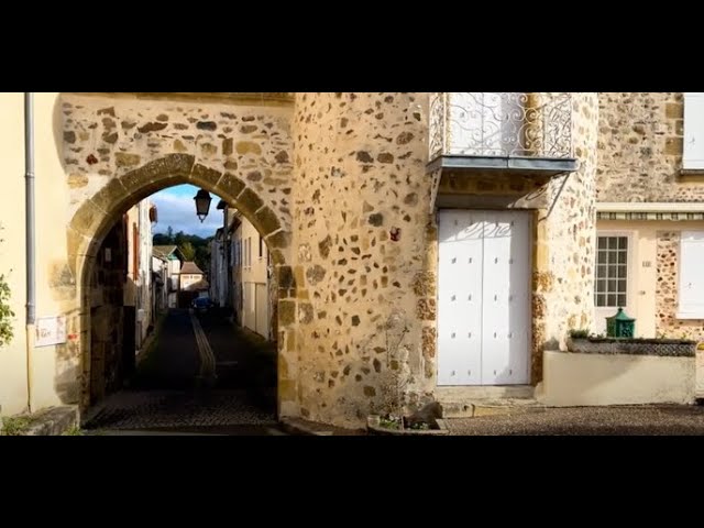 Historic French village, double-fronted stone house from 1890,