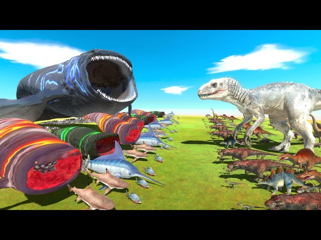 Bloop War - Indominus Rex Dinosaurs or Bloop Who is Stronger?