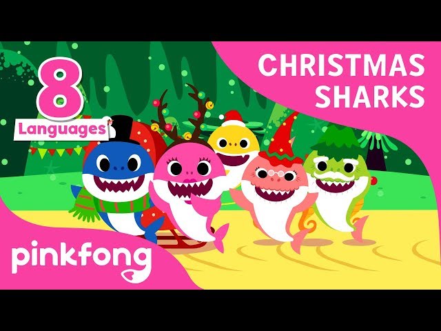 Christmas Sharks in 8 languages | Baby Shark | Christmas Songs | Pinkfong Songs for Children