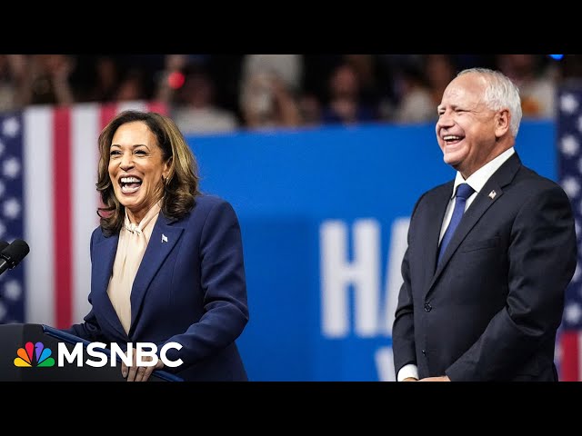 See Kamala Harris introduce her running mate Tim Walz for the first time