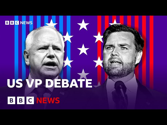 Tim Walz and JD Vance in US vice-presidential debate | BBC News