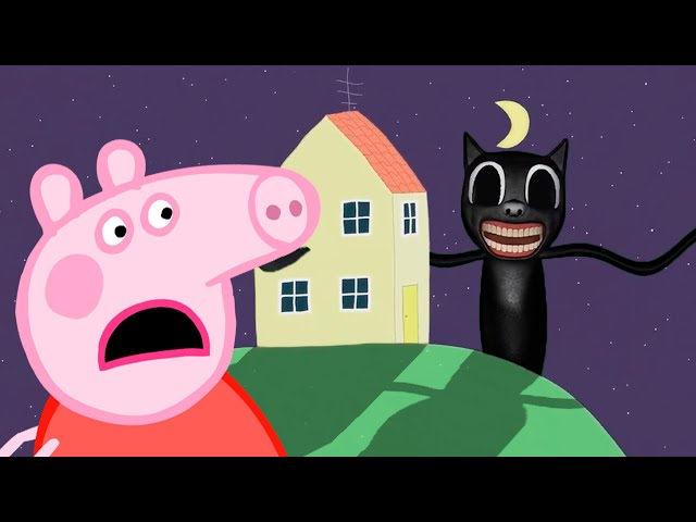 Last Night for Peppa Pig Family (Meeting with the Cartoon Cat)