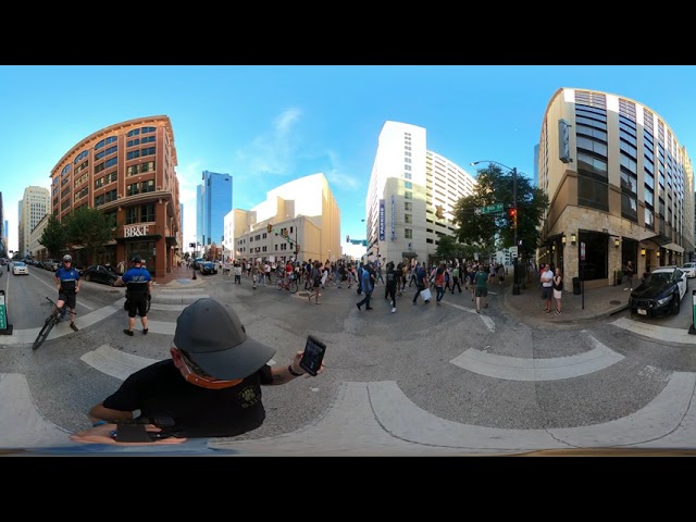 360 view of peaceful protesters in Fort Worth Texas: GoPro Max [2020]