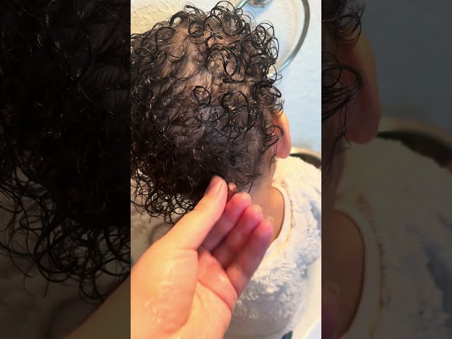 Part one Doing my toddlers hair #momsoftiktok #toddlerhairstyle #curlyhair #toddleractivities