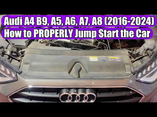 Audi A4 B9, A5, A6, A7, A8 (2016-2024) dead battery - how to jump start the car via cables