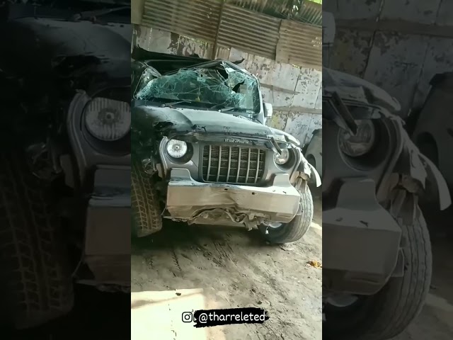 Thar accident 🥺 #thar #shorts #thar #mahindra #gadi