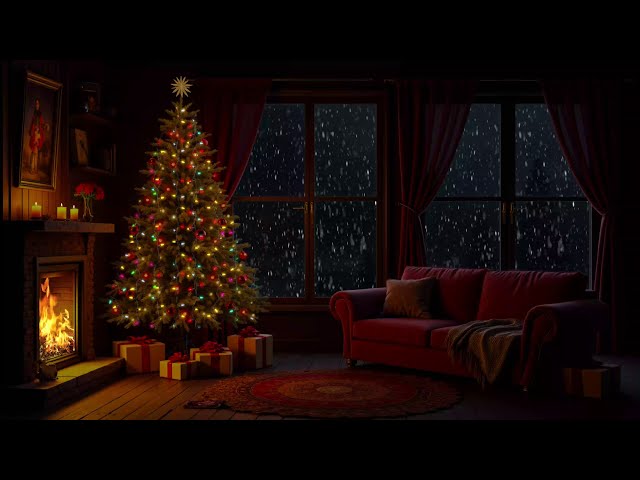 Cozy Winter Christmas Ambience ❄️Drift Into Deep Sleep 😴 Cozy Sounds For Sweet Dreams