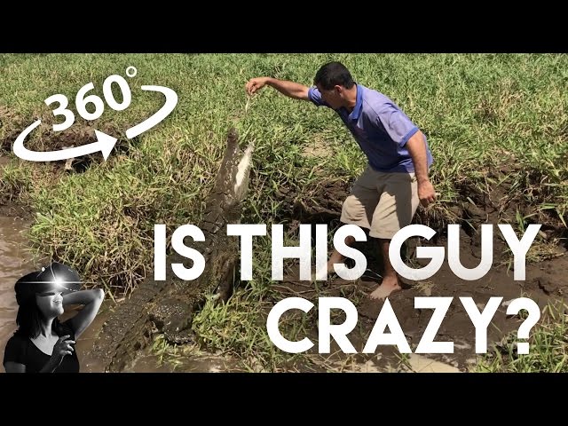 The most dangerous thing ever? Feeding wild crocodiles in 360 [VR]