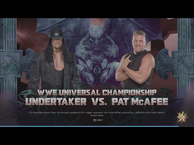 WWE 2K24 The Undertaker VS Pat Mcafee 1 VS 1 Hell In A Cell Match WWE Universal SD Tittle