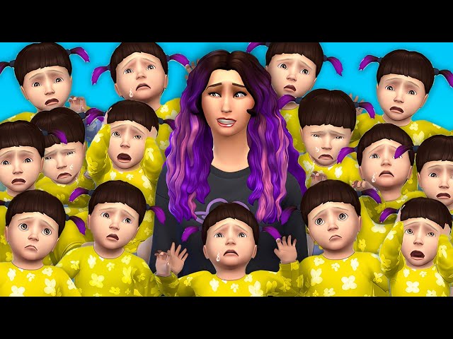 I Took Care of 7 Infant Versions of MYSELF ...in The Sims 4