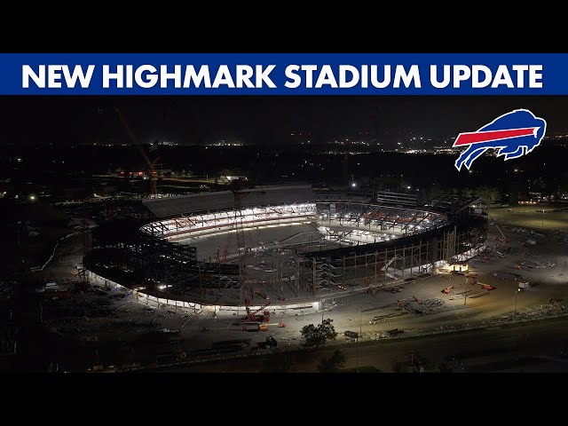 New Highmark Stadium Nighttime Drone Construction Update | Buffalo Bills