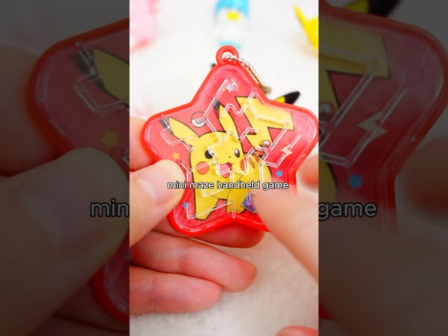 Satisfying With Unboxing Pokemon mini maze game Ball & Random keyring #shorts