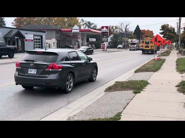 Bus 64, Van 143 going by and Getting stopped from a Fire Truck